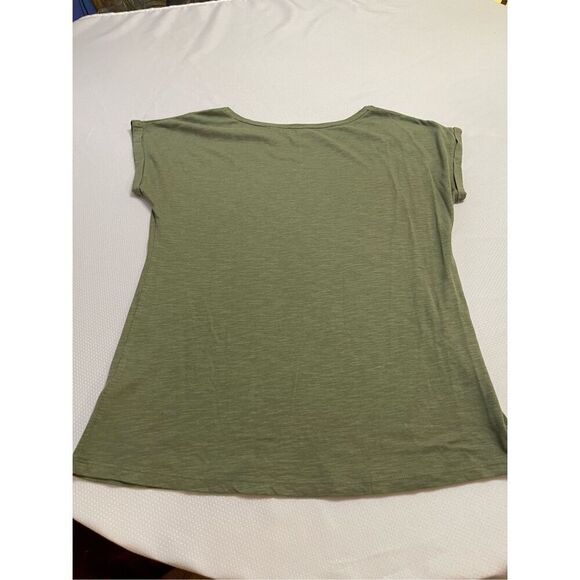 Fat Face Dark Olive Green T-Shirt Blouse Top Size 8 - Picture 3 of 5